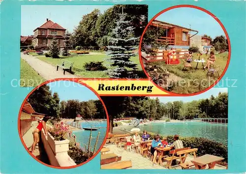 AK / Ansichtskarte Rastenberg Parkanlage Bungalowsiedlung Volksschwimmbad Friedrich Ludwig Jahn Rastenberg