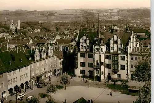 AK / Ansichtskarte Saalfeld_Saale HO Hotel Goldener Anker und Rathaus Saalfeld_Saale