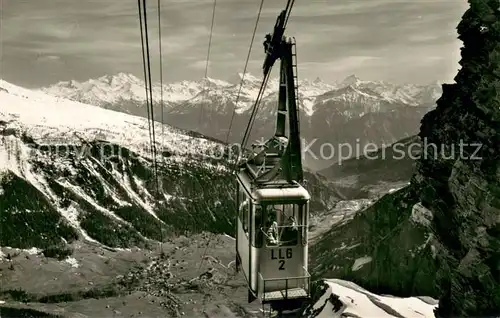 AK / Ansichtskarte Seilbahn_Cable Car_Telepherique Luftseilbahn Leukerbad Gemmipass 