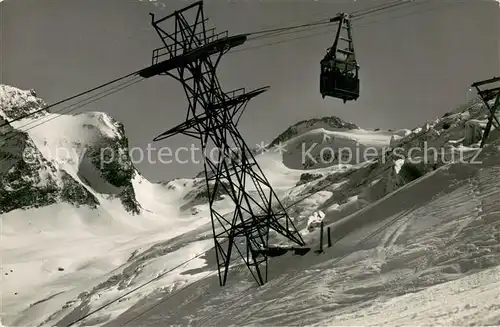 AK / Ansichtskarte Seilbahn_Cable Car_Telepherique Saas Fee Luftseilbahn Langfluh Egginerjoch Feegletscher 