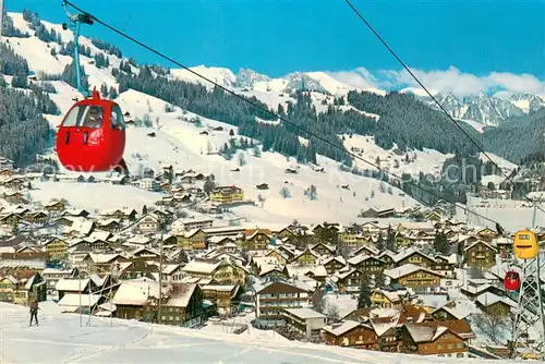 AK / Ansichtskarte Seilbahn_Cable Car_Telepherique Zweisimmen Gondelbahn Rinderberg 