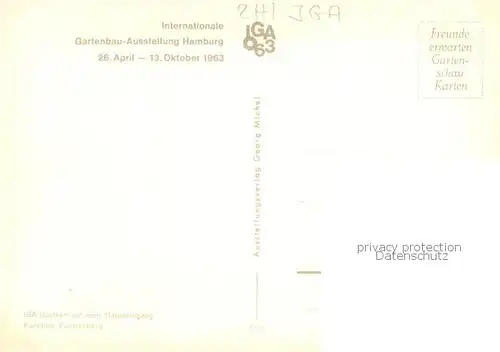 AK / Ansichtskarte Gartenbauaustellung Hamburg 1963 IGA Gertner Haupteingang  