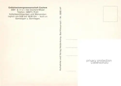 AK / Ansichtskarte Ernst_Cochem Gebietswinzergenossenschaft Cochem Ernst_Cochem