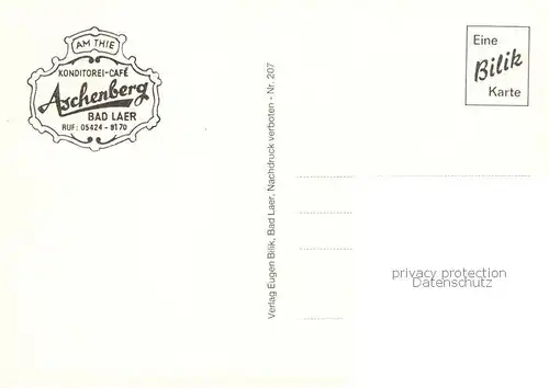 AK / Ansichtskarte Bad_Laer Konditorei Cafe Aschenberg Bad_Laer