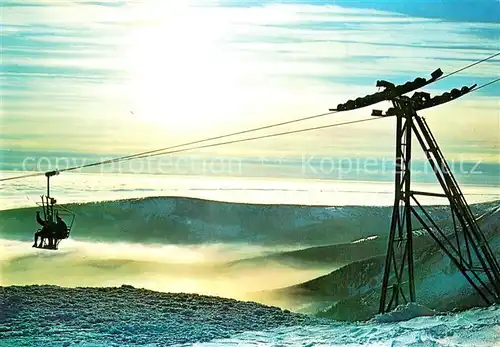 AK / Ansichtskarte  Sessellift_Chairlift_Telesiege Krkonose Seilbahn Schneekoppe 