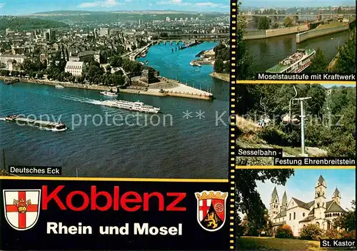 AK / Ansichtskarte 73845903 Dampfer_Binnenschifffahrt Koblenz Rhein und Mosel  