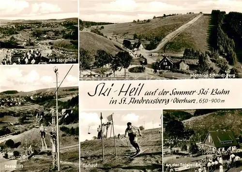 AK / Ansichtskarte  Sessellift_Chairlift_Telesiege St.Andreasberg Oberharz Ski Heil Sommer Ski bahn 