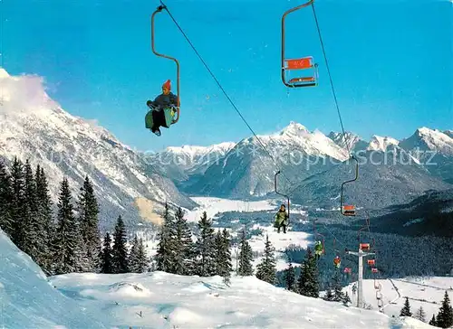 AK / Ansichtskarte 73845936 Sessellift_Chairlift_Telesiege Leutasch Tirol 