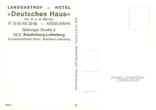 AK / Ansichtskarte 73845977 Lutterberg Landgasthof Hotel Deutsches Haus Gastraeume Lutterberg