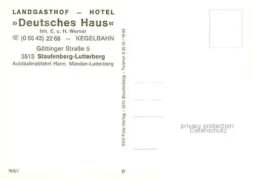 AK / Ansichtskarte  Lutterberg Landgasthof Hotel Deutsches Haus Gastraeume Lutterberg