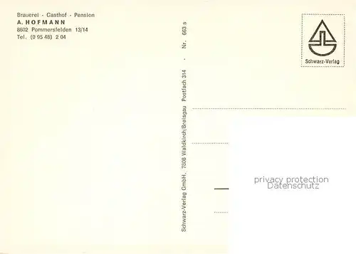 AK / Ansichtskarte  Pommersfelden Brauerei Gasthof Pension Hofmann Pommersfelden
