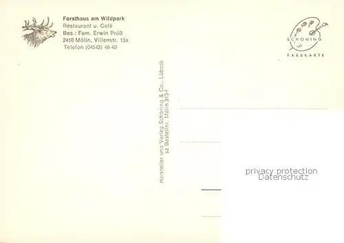 AK / Ansichtskarte  Moelln__Lauenburg Forsthaus Am Wildpark Gastraeume Theke S 