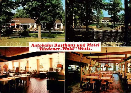 AK / Ansichtskarte  Rieden_Unterfranken Autobahn Rasthaus Motel Riedener Wald Gastraeume Park Rieden Unterfranken