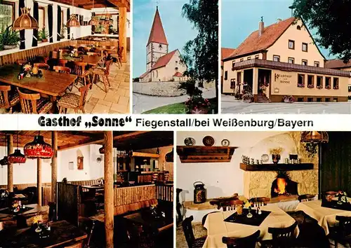 AK / Ansichtskarte  Weissenburg__Bayern Gasthof Sonne Gastraeume Kirche Kaminzimmer 