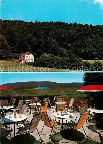 AK / Ansichtskarte  Oedelsheim Cafe Pension Bluhm Terrasse Oedelsheim