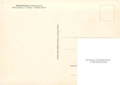 AK / Ansichtskarte  Landau__Pfalz Cafe Oswald im Schillerpark Terrasse 