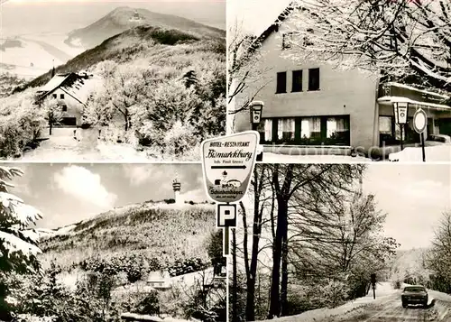 AK / Ansichtskarte  Hausberge_Porta_Westfalica Hotel Restaurant Bismarckburg Fernsehturm 