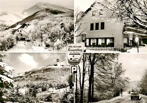 AK / Ansichtskarte  Hausberge_Porta_Westfalica Hotel Restaurant Bismarckburg Fernsehturm 