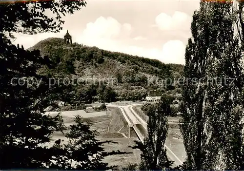 AK / Ansichtskarte  Porta_Westfalica Blick vom Jakobsberg auf Wittekindberg und Kaiser Wilhelm Denkmal Porta_Westfalica