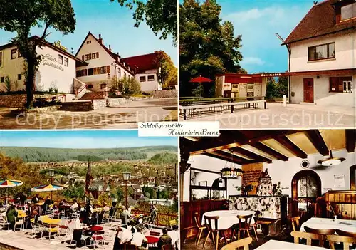 AK / Ansichtskarte  Heidenheim_Brenz Schlossgaststaette Terrasse Gastraum Heidenheim Brenz