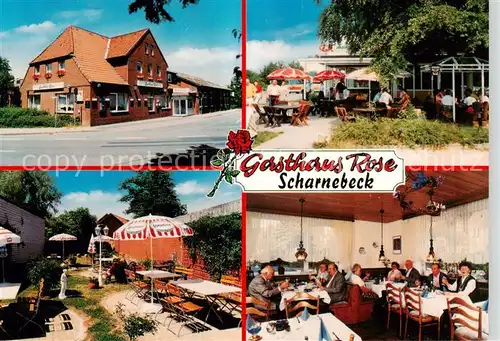 AK / Ansichtskarte  Scharnebeck_Lueneburg Gasthaus Rose Gartenterrasse Speisesaal Scharnebeck Lueneburg