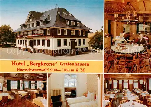 AK / Ansichtskarte  Grafenhausen_Schwarzwald Hotel Bergkrone Gastraeume Zimmer Grafenhausen Schwarzwald