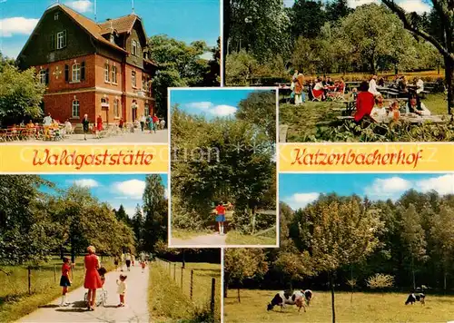 AK / Ansichtskarte  Vaihingen_Stuttgart Waldgaststaette Katzenbacherhof Parkterrasse Spazierweg Weide Vaihingen_Stuttgart