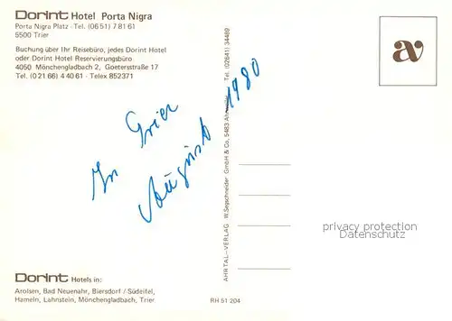 AK / Ansichtskarte 73846161 Trier Dorint Hotel Porta Nigra Gastraum Zimmer Halle Trier