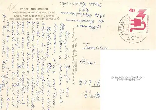 AK / Ansichtskarte  Boerninghausen_Preussisch_Oldendorf Forsthaus Limberg 