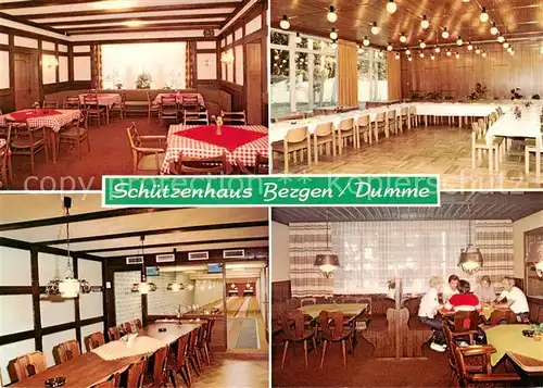 AK / Ansichtskarte 73846172 Bergen_Dumme Hotel Restaurant Schuetzenhaus Gastraeume Veranstaltungs Saal Kegelbahn Bergen Dumme