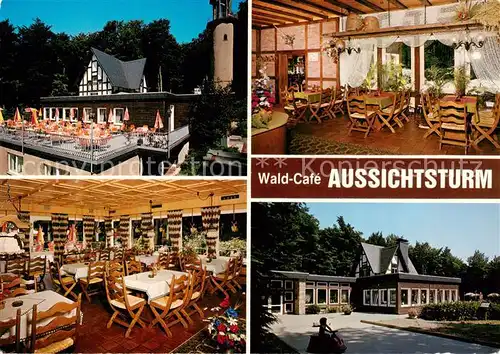 AK / Ansichtskarte 73846174 Lemgo Wald Cafe Restaurant Aussichtsturm Gastraeume Terrasse Lemgo