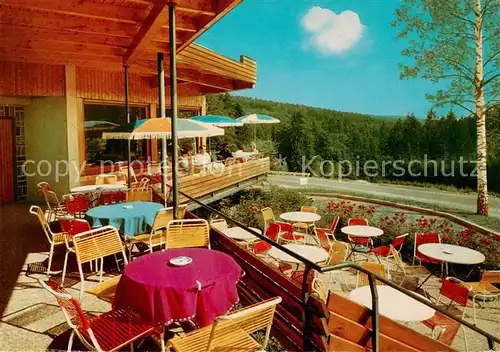 AK / Ansichtskarte 73846179 Ebnisee_Welzheim Gasthof Pension Zum Hirsch Terrasse 