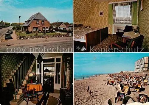 AK / Ansichtskarte 73846186 Westerland_Sylt Haus Mario Zimmer Treppenaufgang Strandpartie Westerland_Sylt