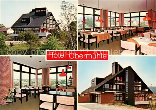 AK / Ansichtskarte  Hoexter_Weser Hotel Obermuehle Kurpension Gastraeume Hoexter Weser