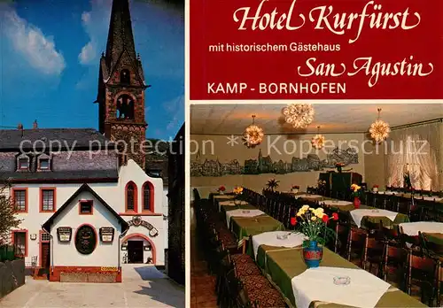 AK / Ansichtskarte  Kamp-Bornhofen_Rhein Hotel Kurfuerst mit historischem Gaestehaus San Augustin