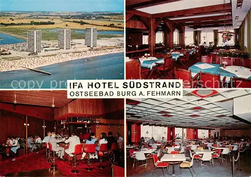 AK / Ansichtskarte 73846226 Burg__Fehmarn Fliegeraufnahme IFA Hotel Suedstrand Gastraeume Bar 