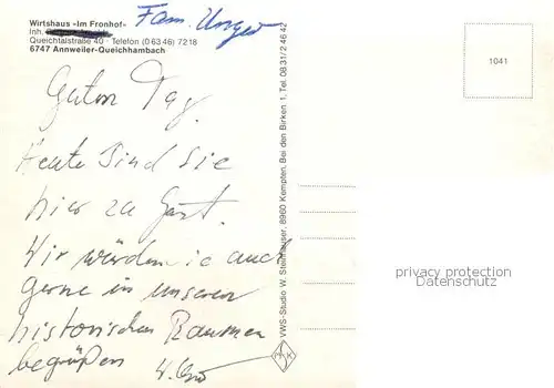 AK / Ansichtskarte  Queichhambach Wirtshaus Im Fronhof Gastraeume Gewoelbekeller Queichhambach