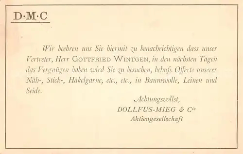 AK / Ansichtskarte  Muelhausen_Elsass Dollfus Mieg et Cie Aktiengesellschaft Infopostkarte Muelhausen Elsass