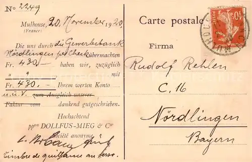 AK / Ansichtskarte  Muelhausen_Elsass Dollfus Mieg et Cie Aktiengesellschaft Infopostkarte Muelhausen Elsass