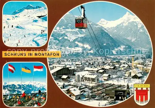 AK / Ansichtskarte Seilbahn_Cable Car_Telepherique Schruns im Montofon  