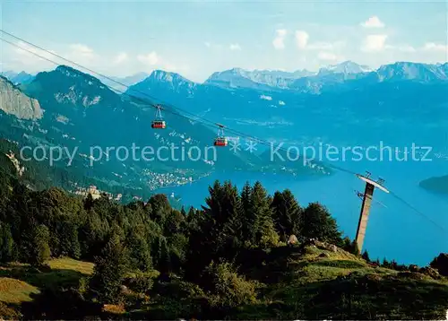 AK / Ansichtskarte Seilbahn_Cable Car_Telepherique Luftseilbahn Weggis Rigi Kaltbad Muesernalp Vitznau 