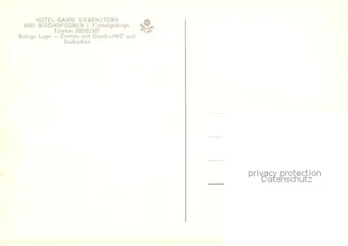 AK / Ansichtskarte Bischofsgruen Hotel Garni Siebenstern Bischofsgruen