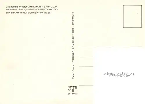 AK / Ansichtskarte Ebnath Gasthof Pension Grenzhaus Ebnath