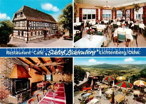 AK / Ansichtskarte Lichtenberg_Odenwald Restaurant Cafe Schloss Lichtenberg Gastraeume Terrasse Lichtenberg Odenwald