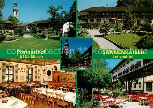 AK / Ansichtskarte Elbach_Miesbach Gaestehaus Sonnenkaiser Leitzachtal Gaststube Terrasse Park Elbach Miesbach