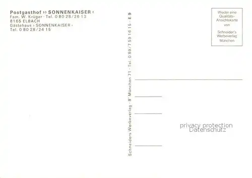 AK / Ansichtskarte Elbach_Miesbach Gaestehaus Sonnenkaiser Leitzachtal Gaststube Terrasse Park Elbach Miesbach