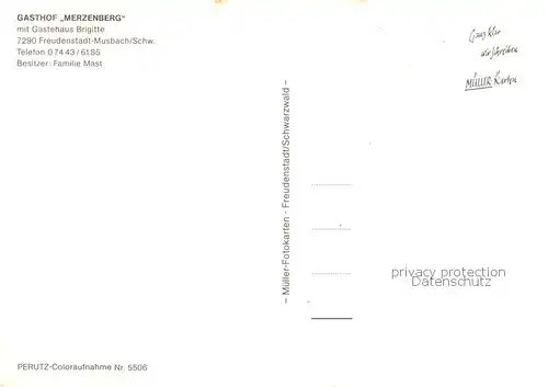 AK / Ansichtskarte Musbach_Freudenstadt Gasthof Merzenberg Musbach_Freudenstadt