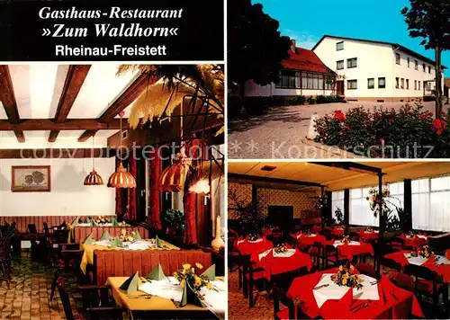 AK / Ansichtskarte Freistett Gasthaus Restaurant Zum Waldhorn Gastraeume Freistett