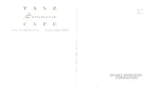AK / Ansichtskarte Windsheim_Bad Tanz Cafe Sommerer Windsheim_Bad