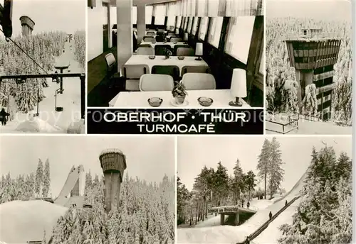 AK / Ansichtskarte Oberhof__Thueringen Turmcafe Sessellift Sprungschanze 